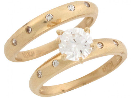 Modern Wedding Engagement Duo Rings (JL# D6548)