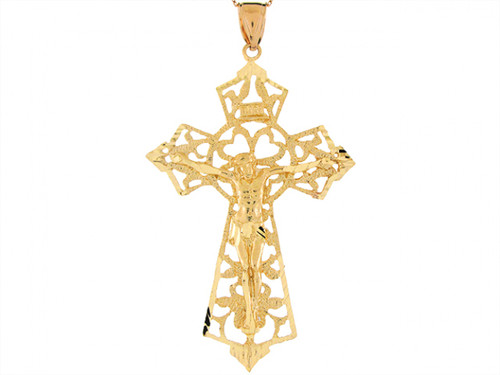 Real 7.8cm Ornate Celtic Religious Crucifix Cross Pendant (JL# P6175)