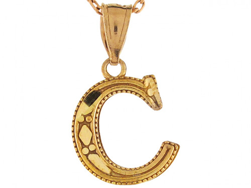 1.29cm Diamond Cut Letter Cute Charm Initial Pendant (JL# P5226)