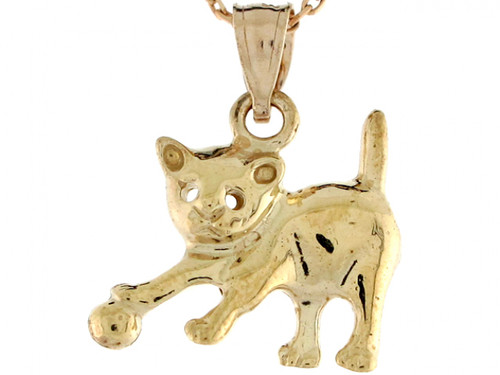 Real 1.87cm Cute Kitten Yarn Designer Charm Pendant (JL# P4863)