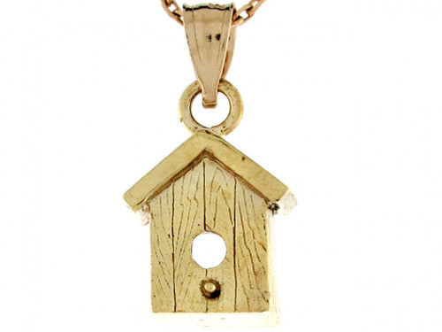 Real 1.96cm Adorable Bird House Charm Pendant (JL# P4847)