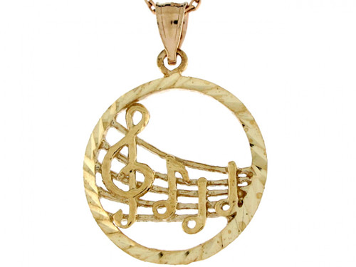 Music Note Scale Notes Stylish Round Pendant (JL# P4844)