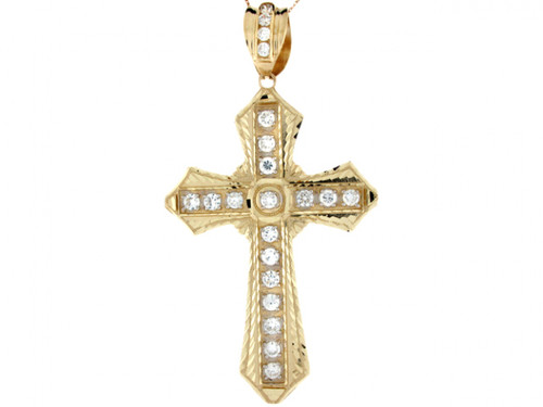 Real CZ Beautiful Religious Cross Big Charm Pendant (JL# P3960)