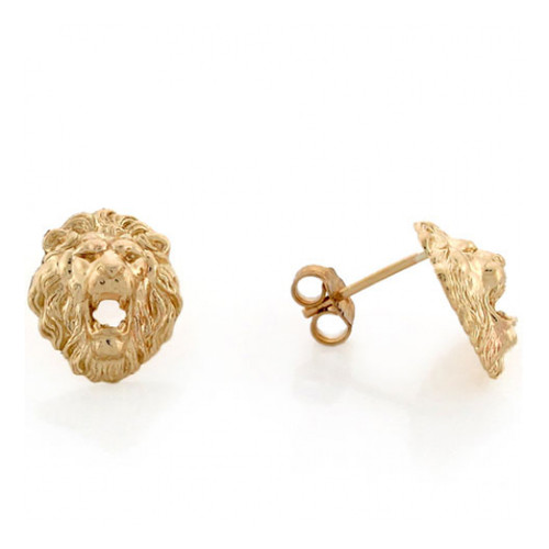 lion ページ 1.2cm Lion Head with Open Mouth Earrings (JL# E3457