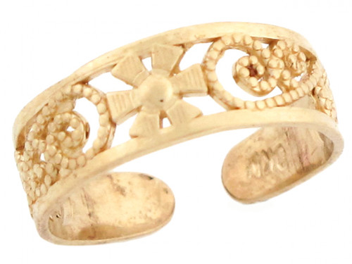 Solid Filigree Flower Toe Ring (JL# H3050)