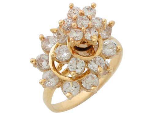 Gold Unique Quinceanera 15 Motion Spinning Brilliant Accented Ring