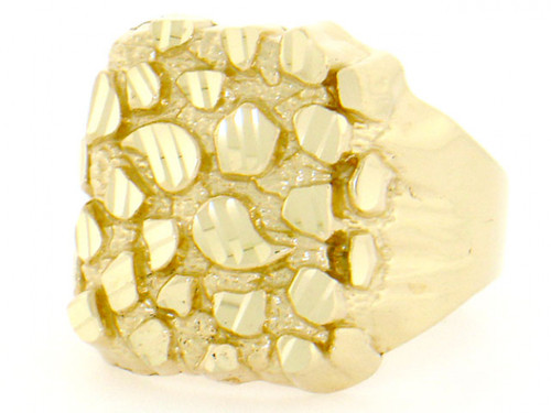 Solid Nugget Diamond Cut Mens Ring (JL# R2053)