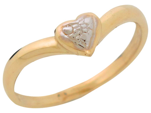 Real Lovely Heart Nugget Design Ladies Petite Ring (JL# R10588)