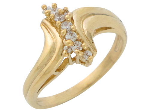 Shimmering Accented Ladies Stunning Bypass Design Ring (JL# R10594)