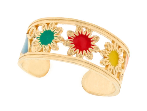 Bright Enamel Cute Flower Floral Toe Ring (JL# H11687)