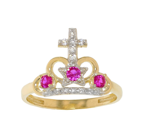 15 Anos Quinceanera Cross and Crown Ring (JL# R11977)