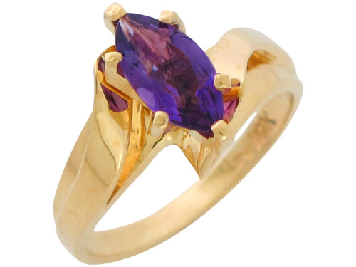 Genuine Marquise Accented Ladies Modern Bypass Ring (JL# R10901)