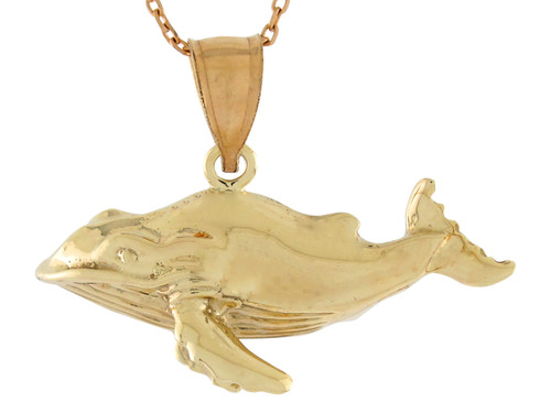 High Polish Sea Life Fishing Magnificent Whale Design Pendant (JL# P10741)