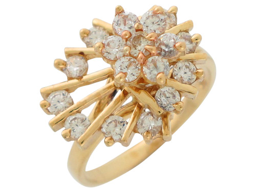 Motion Modern Spinning and White CZ Floral Ring (JL# R10709)