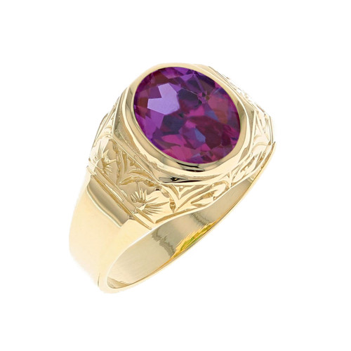 Majestic Simulated Birthstone Mens Stunning Design Ring (JL# R12229)