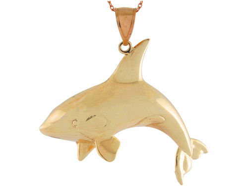 High Polish Cool Orca Killer Whale Aquatic Sea Life Pendant (JL# P10794)