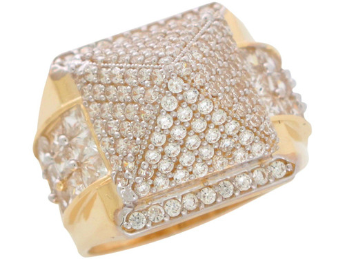 Dazzling Pyramid Cluster Accented Mens Statement Ring (SKU# R11234)