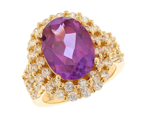 Stunning Ladies and White CZ Accented Cocktail Ring (SKU# R11574)