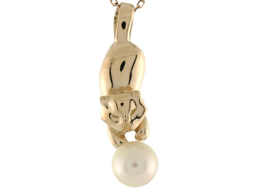 14k Yellow Gold White Pearl Pendant (SKU# P6901)