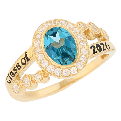Birthstone Women's Elegant 2026 Graduation Ring (SKU# R13873)
