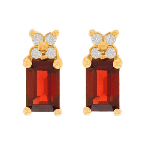 Floral Natural and White CZ Womens Friction Back Earring (SKU# E13239)