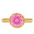 Solid Gold Halo Accented Engagement Ring with Simulated Gemstone (SKU# R1406)