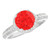 Solid Gold Halo Accented Engagement Ring with Simulated Gemstone (SKU# R1406)