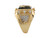 Two Tone Gold White CZ Religious Crucifix Mens Ring (JL# R1435)