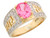 Two Tone Gold CZ Accent Greek Key Birthstone Ring (JL# R1685)