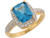 Two Tone Gold CZ Accent Birthstone Halo Fancy Ring (JL# R1686)