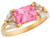 Pink Octagon Marquise and Round White CZ Accent Ring (JL# R1719)
