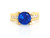 BLUE CZ RIGHT HAND RING w/ CZ ACCENTS (JL# R1733)