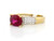 SOLID RUBY- RED CZ RING w/ CZ ACCENTS (JL# R1735)