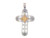Solid Two-Tone Gold Cross Pendant Charm Jewelry (JL# P1802)