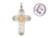 Solid Two-Tone Gold Cross Pendant Charm Jewelry (JL# P1802)