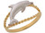 Two-Tone Gold Gorgeous Twisted Split Band Dolphin Sea Life Ring (JL# R10425)