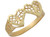 Ladies Fine Diamond Cut Side By Side Hearts Filigree Ring (JL# R10108)