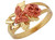 Two-Tone Gold Gorgeous Diamond Cut Split Shank Rose Floral Ladies Ring (JL# R10052)