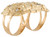 Accented Diamond Cut Gold Nugget Two Finger Ring (JL# R9588)