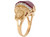 Gold and White CZ Ladies Medusa Birthstone Ring (JL# R9561)