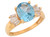 Oval Baguette CZ Accents Ladies Ring (JL# R9552)