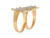 Two-Tone Accented Diamond Cut Last Supper Ladies Two Finger Ring (JL# R9500)