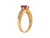 Two-Tone Gold Channel Set White CZ Ladies Unique Ring (JL# R9455)