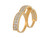 Real Bight Pave Set Ladies Hip Hop Two Finger Ring (JL# R9378)