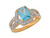 Two Tone Gold White CZ Ladies Modern Design Ring (JL# R9362)