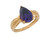 Simulated Pear Cut Amethyst Ladies Grand Solitaire Ring (JL# R9347)