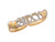 Two-Tone Gold Ladies Sexy Two Finger Ring with High Polished Heart Accents (JL# R9331)