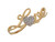 Two-Tone Gold Studded Ladies High Polish Love Two Finger Ring (JL# R9325)