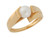 Solid Genuine Cultured Set on Modern Step Design Ladies Fancy Ring (JL# R8967)