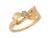 Fine Genuine Natural Diamond Accented Ladies Cute Ribbon Ring (JL# R8958)